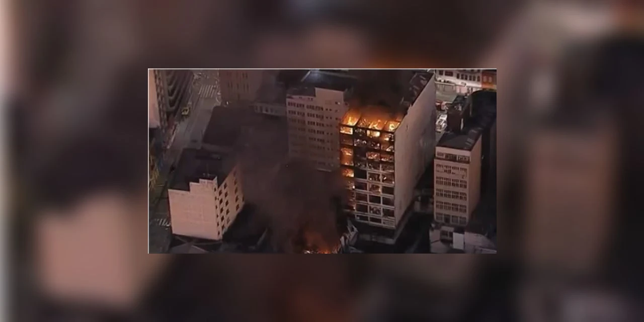 Incendio de grande proporção atinge lojas no centro de São Paulo