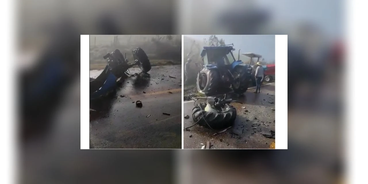 Trabalhador fica ferido após acidente entre trator e caminhão em Tibagi