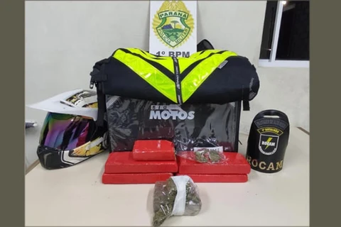 Motociclista é preso em flagrante enquanto fazia 'delivery de maconha' em PG