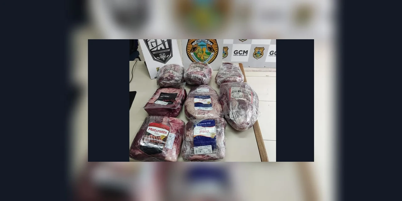 Homem é preso suspeito de roubar carnes nobres em supermercado de PG