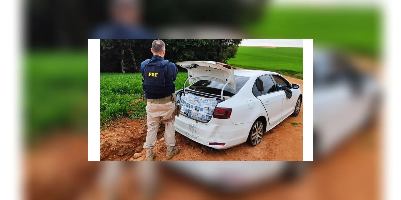 Após perseguição, polícia apreende carga de cigarros contrabandeada