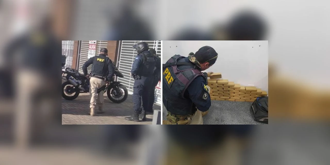 PRF apreende 61 quilos de pasta base de cocaina em motocicleta no Paraná