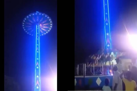 Brinquedo quebra e cai deixando ao menos 16 feridos na India; assista!