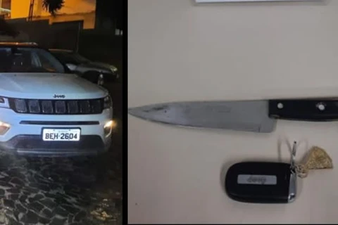 Mulher é rendida por dupla armada de faca e tem carro roubado em Castro