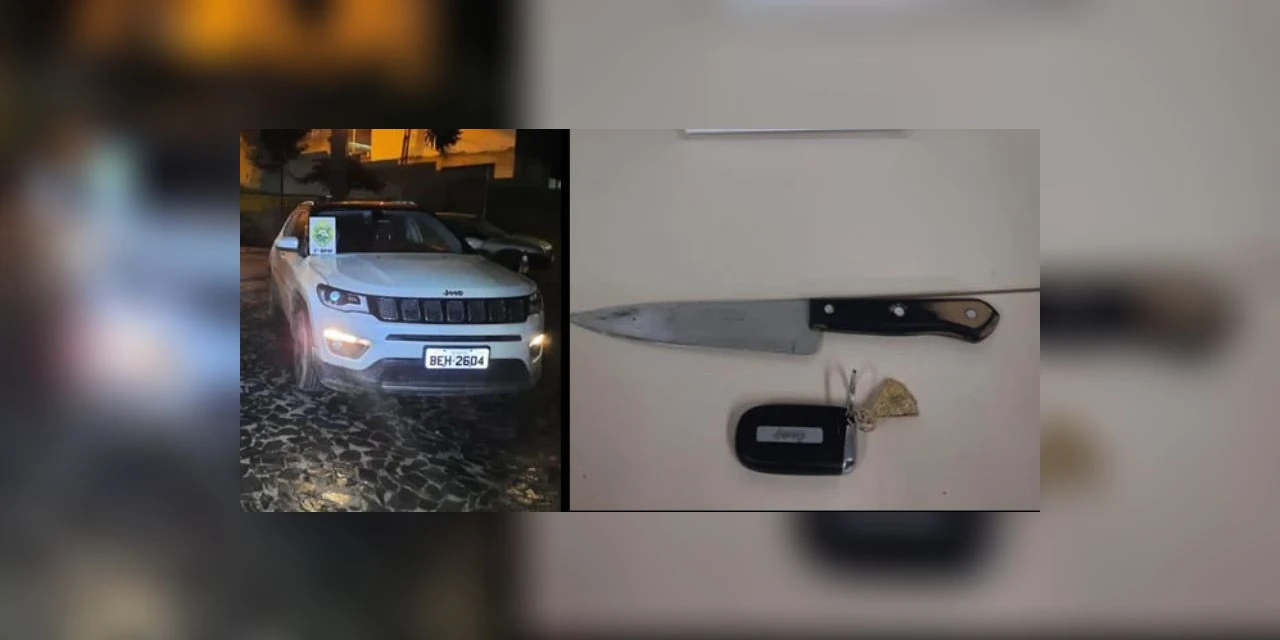 Mulher é rendida por dupla armada de faca e tem carro roubado em Castro