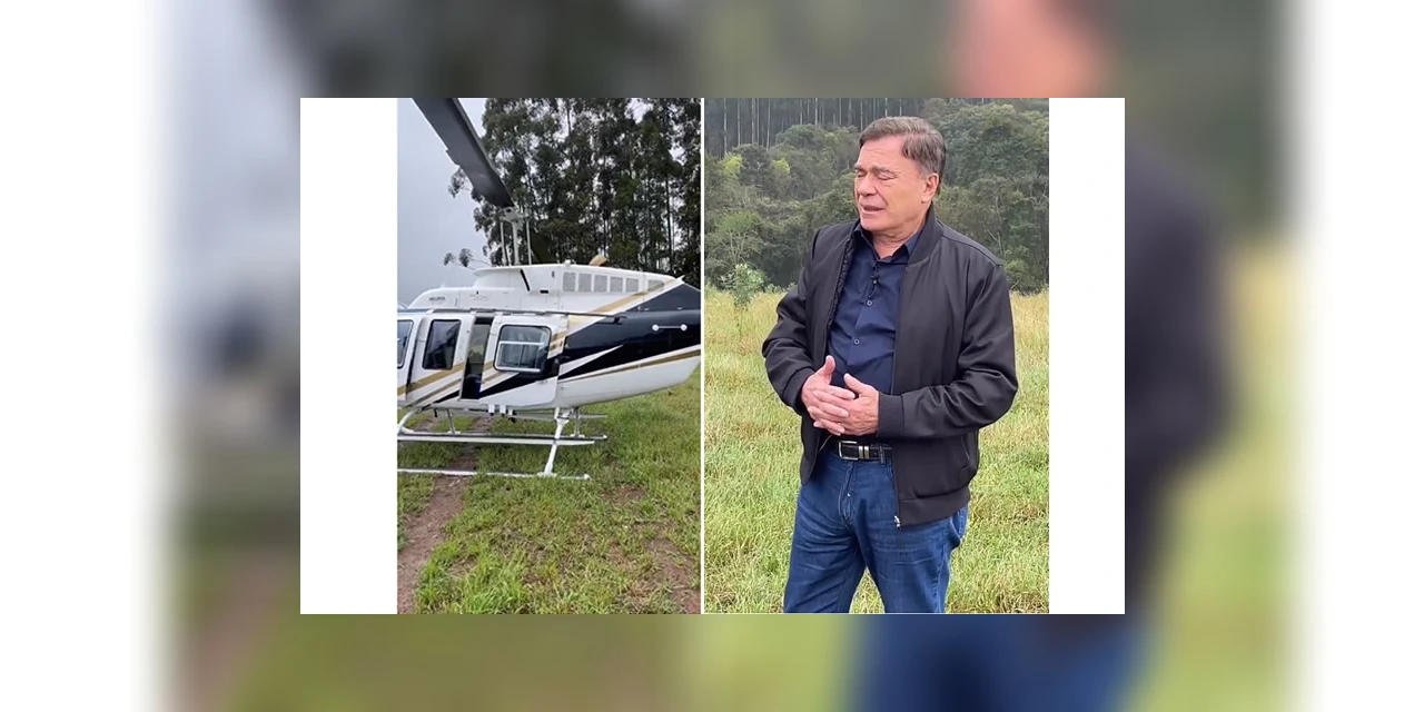 Helicóptero de Alvaro Dias faz pouso de emergência no interior do Paraná