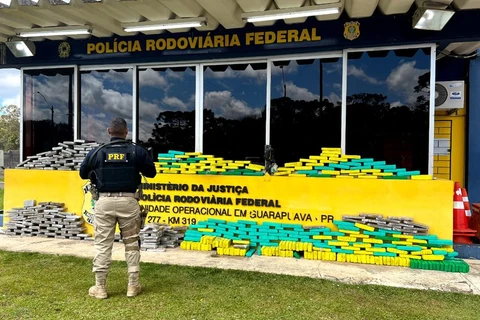 PRF PR apreende 1,2 tonelada de drogas e prende 38 pessoas