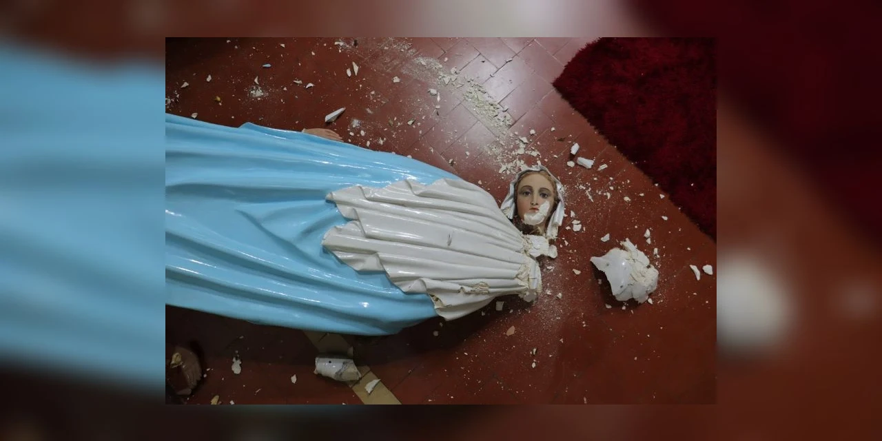 Imagens centenárias da Paróquia São Mateus são alvo de vandalismo nesta segunda-feira