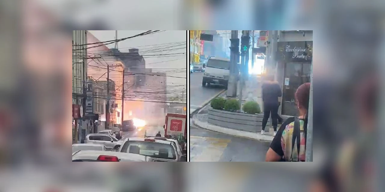 Vídeo: Curto-circuito em fiação elétrica causa explosão no centro de PG