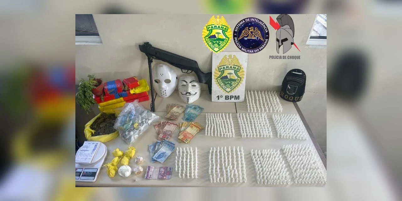 Mulher é presa em PG com drogas, máscara do Jason e do 'V de Vingança'