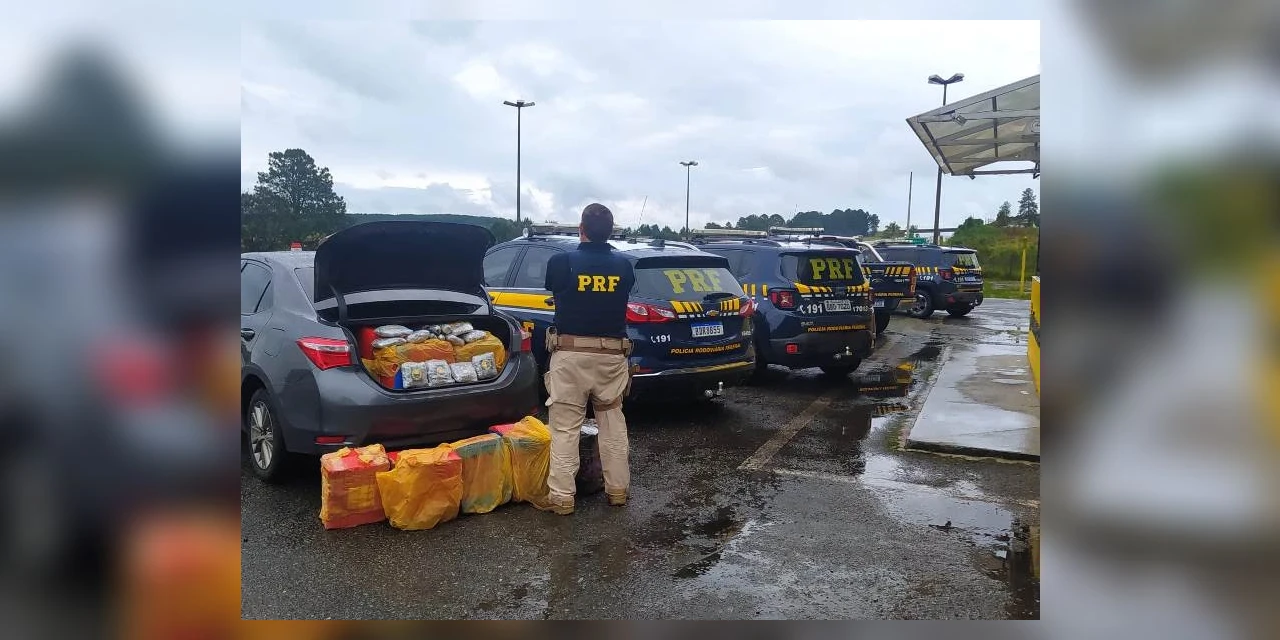Após perseguição PRF apreende mais de 500kg de drogas, em Palmeira