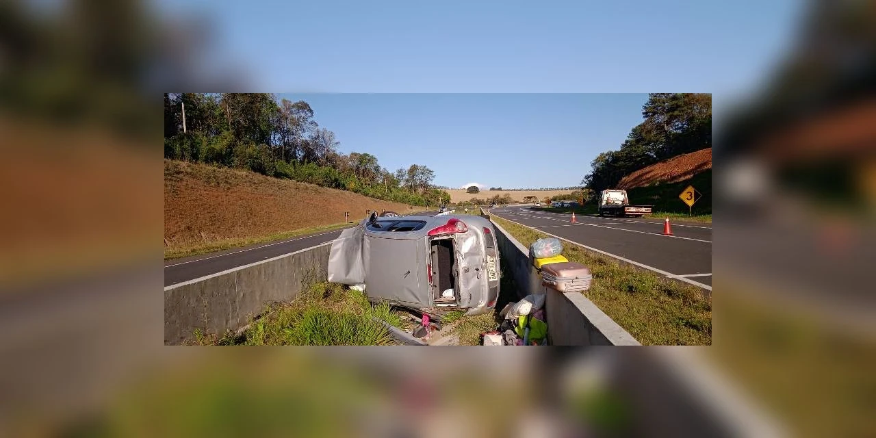 Capotamento deixa quatro feridos na BR-376, em Tibagi; uma em estado grave