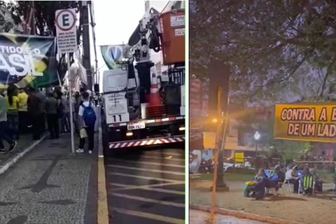 Prefeitura de PG desmente corte de energia de praça usada por manifestantes