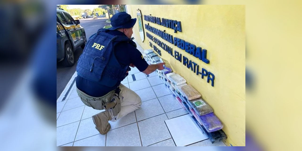 PRF apreende 52,54 kg de cocaína na BR-277 em Irati