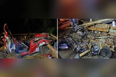 Toras de eucalipto atingem carros e mata cinco pessoas no Paraná