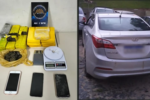Policia apreende mais de 12kg de drogas e recupera veiculo roubado em PG