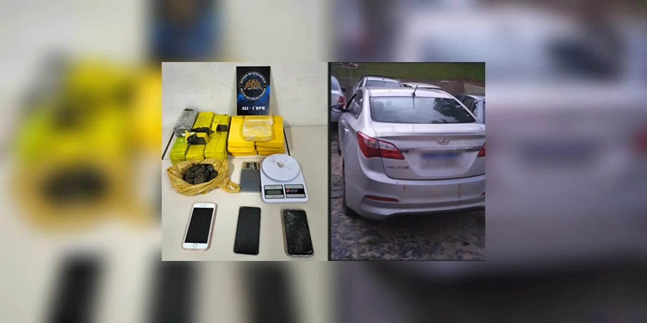 Policia apreende mais de 12kg de drogas e recupera veiculo roubado em PG