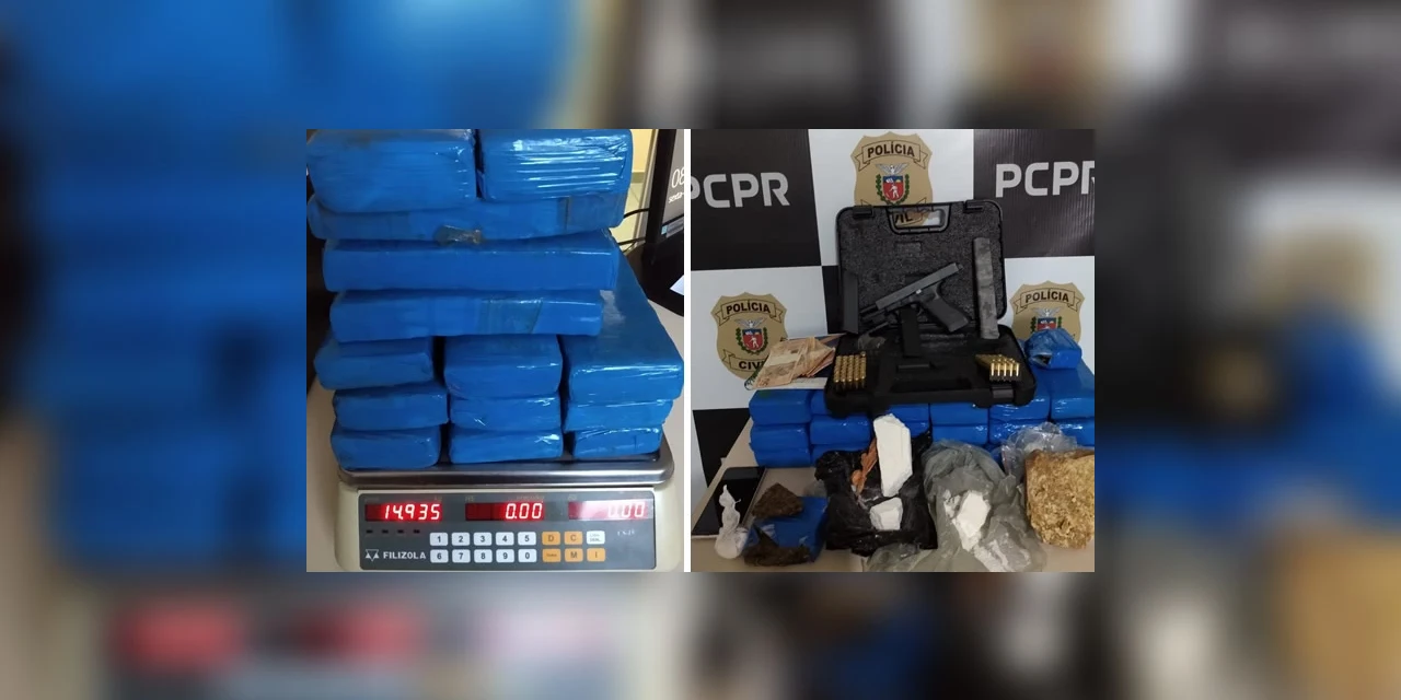 Foragido da justiça é preso com mais de 16Kg de drogas na região dos campos Gerais