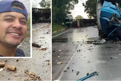 Colisão entre dois caminhões deixa motorista em óbito na BR-476, na Lapa