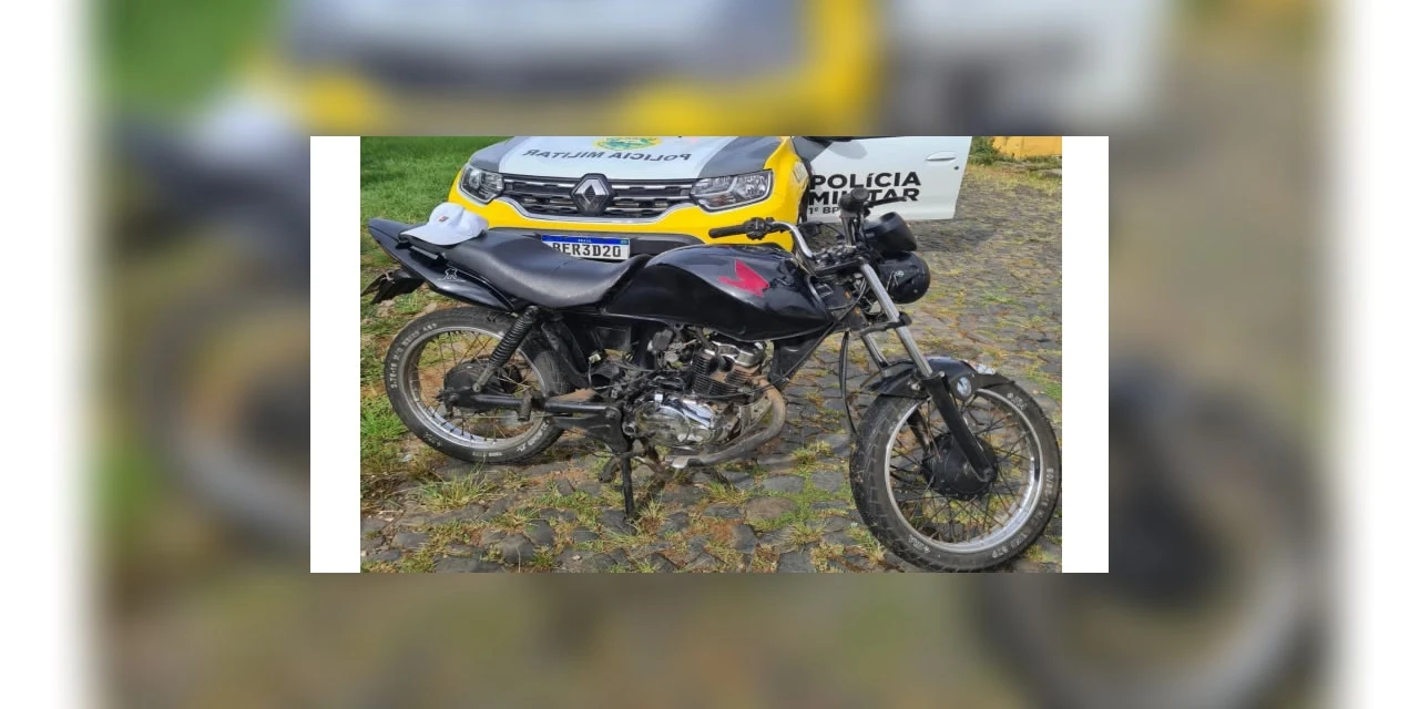 PM recupera motocicleta furtada após perseguição em PG