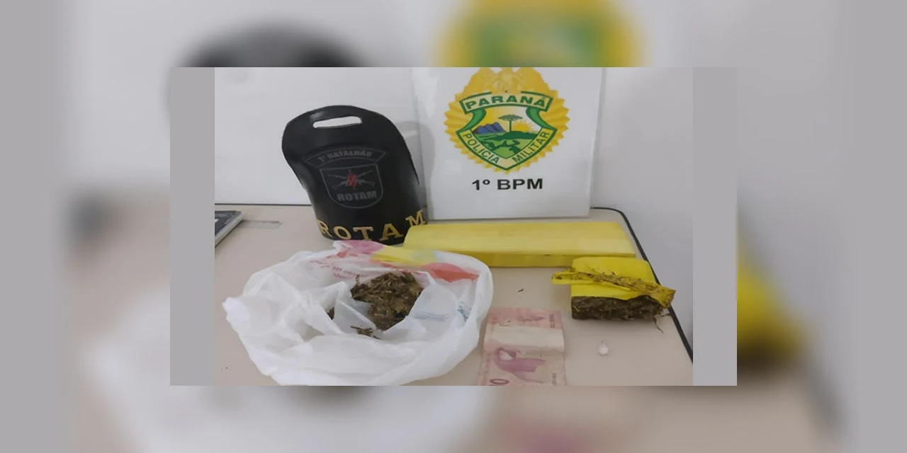 Suspeito de tráfico é preso com maconha e cocaína em Castro