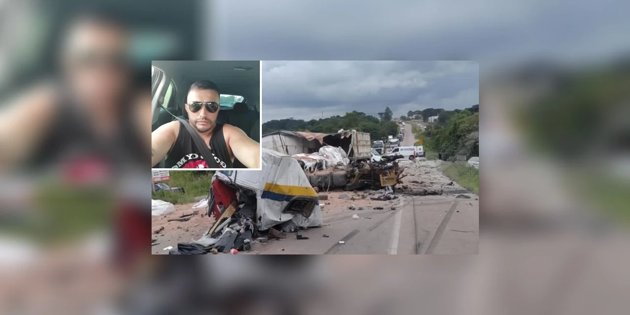 Vídeo mostra momento de colisão entre dois caminhões em Araucária; uma das vítimas é de Palmeira