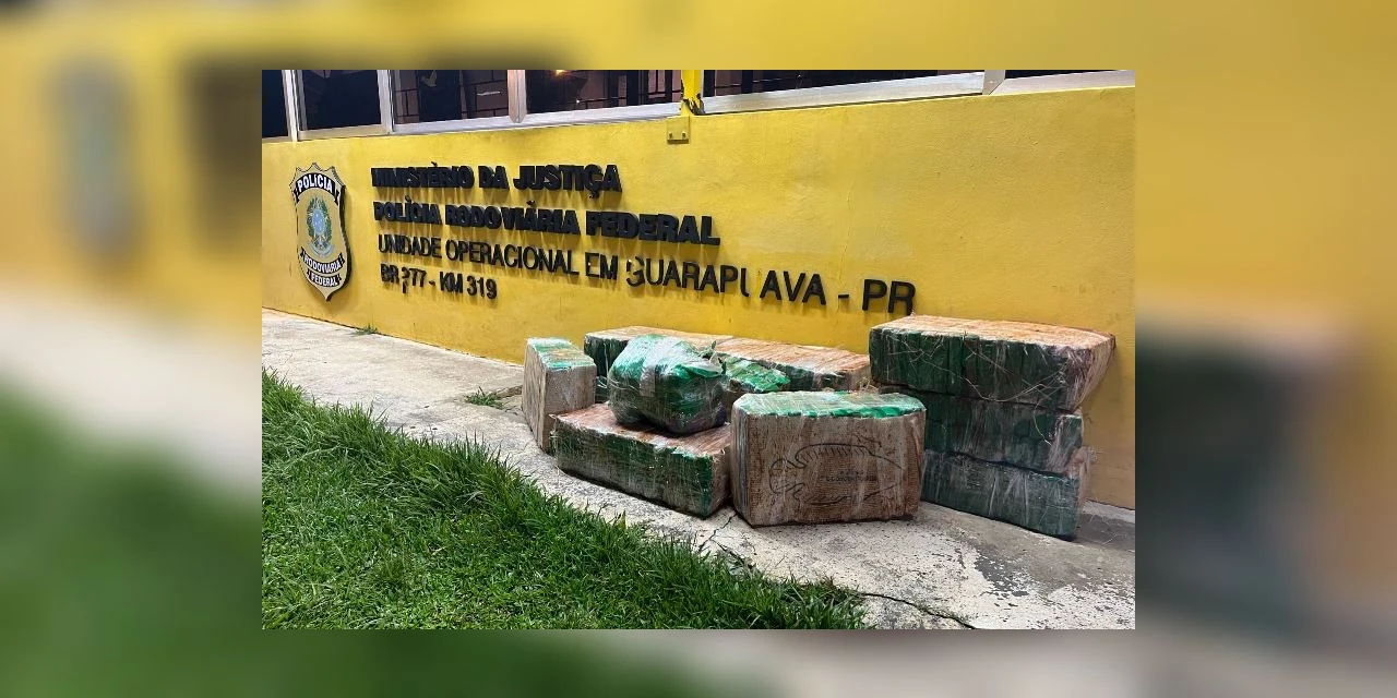 Motorista foge da PRF e abandona carro carregado com mais de 200Kg de maconha e haxixe, na BR-277, em Guarapuava