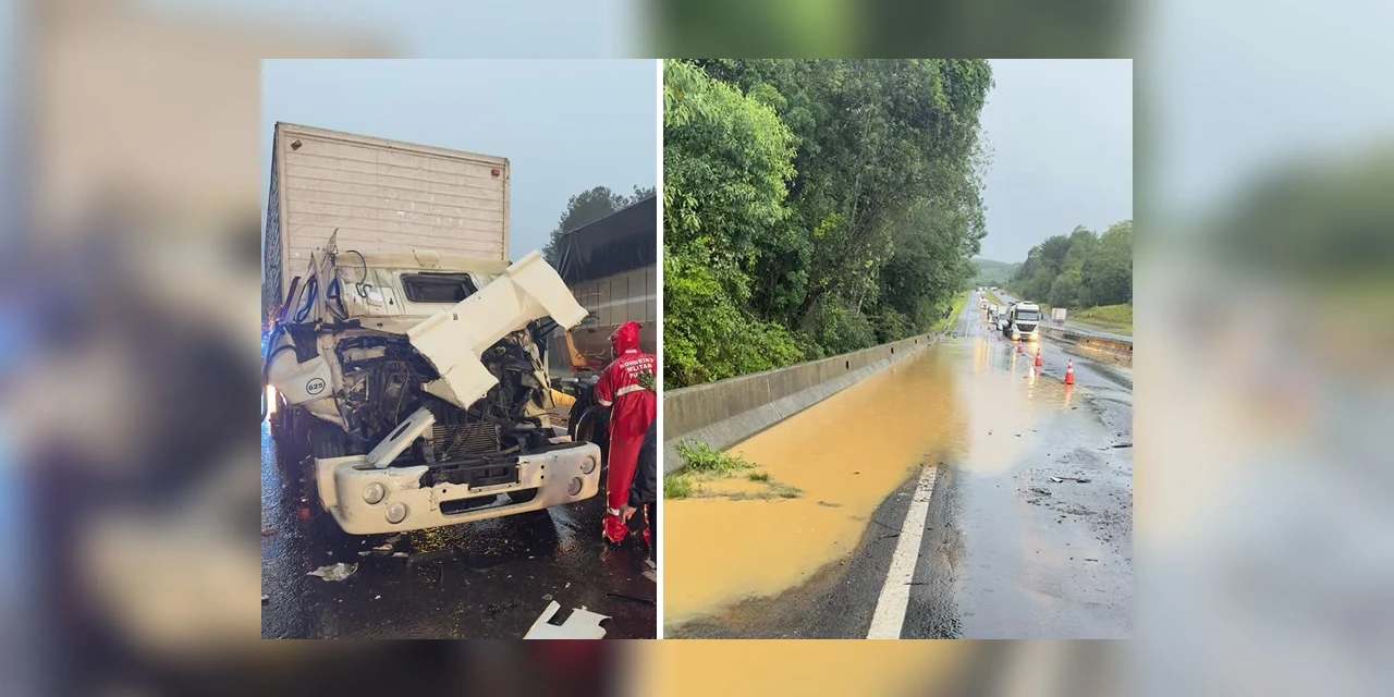 Colisão traseira tira a vida de caminhoneiro na BR-376, em Tibagi
