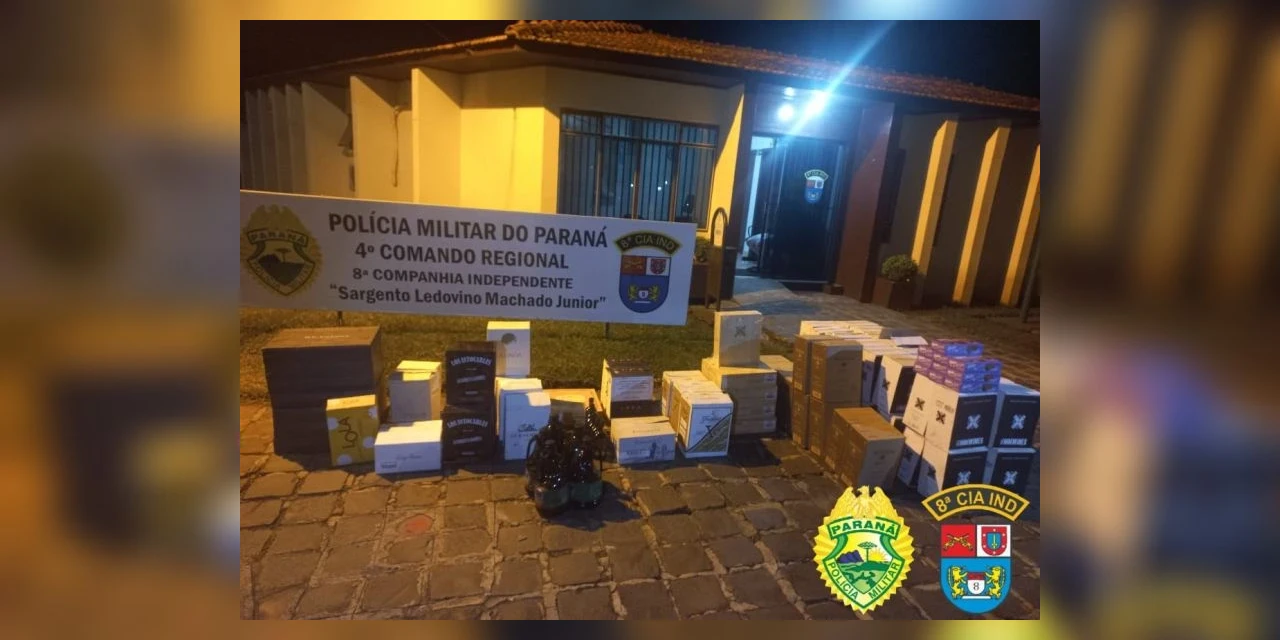 Polícia Militar apreende 455 garrafas de vinho argentino em Irati