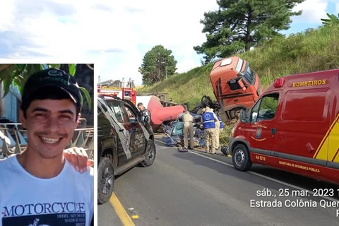 Colisão entre caminhão e automóvel faz uma vitima fatal, em Palmeira