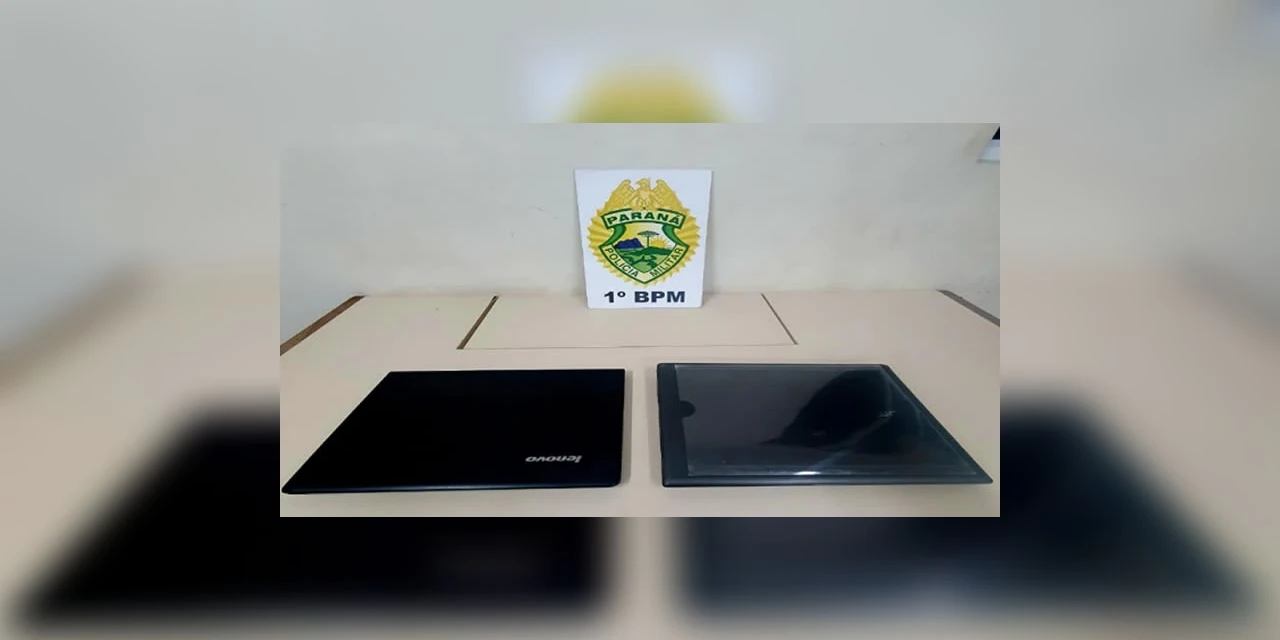 Dupla é presa em flagrante por arrombamento e furto de notebooks em loja no centro de PG