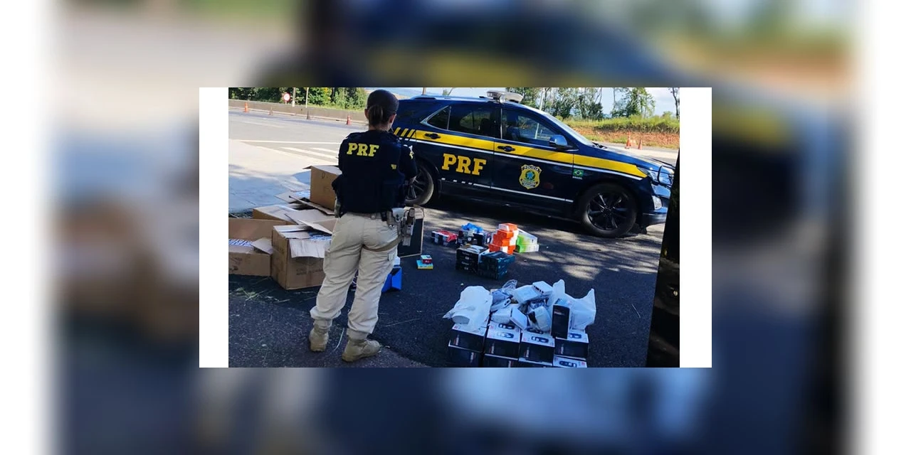 Polícia Rodoviária apreende mercadorias de origem estrangeira e sem documentação fiscal