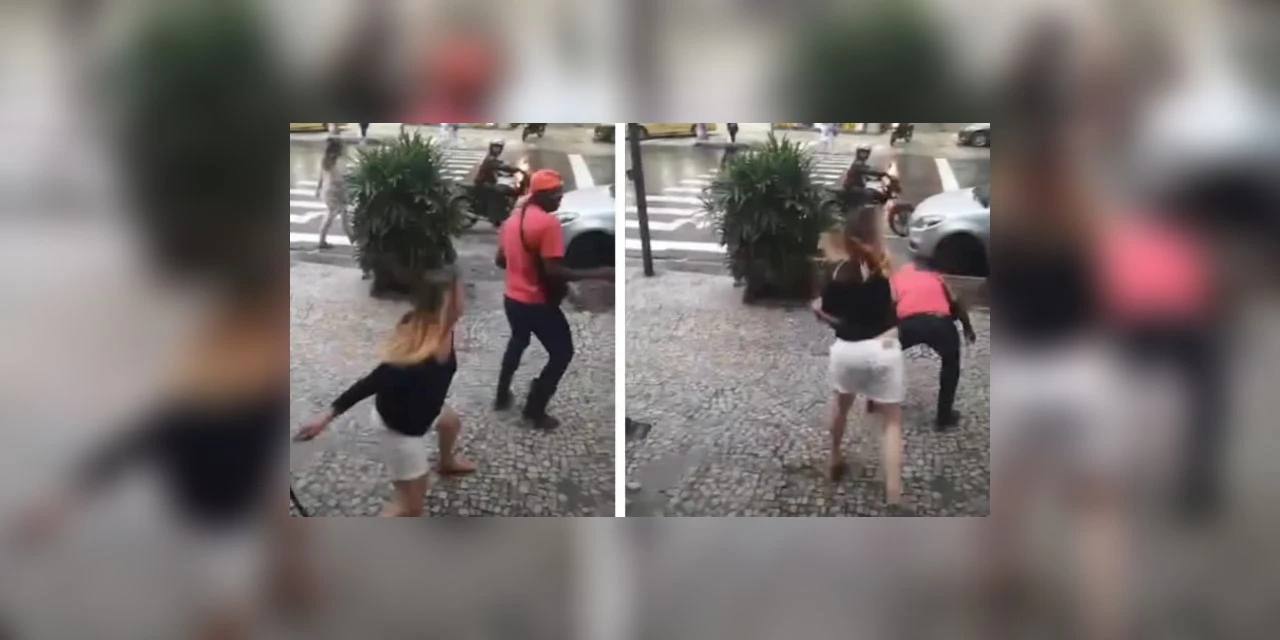 Ex-jogadora de vôlei é flagrada agredindo entregadores de comida na rua