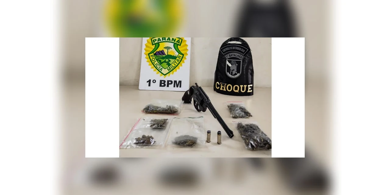 Homem é detido com arma e drogas em Ponta Grossa