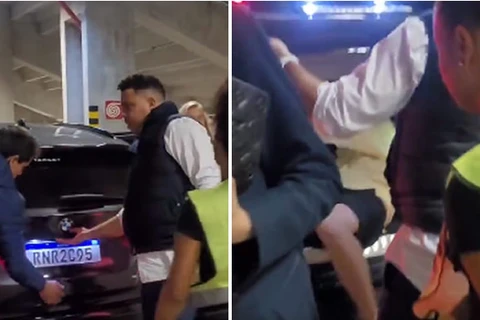Ronaldo é flagrado tirando homem do porta-malas antes de jogo; assista