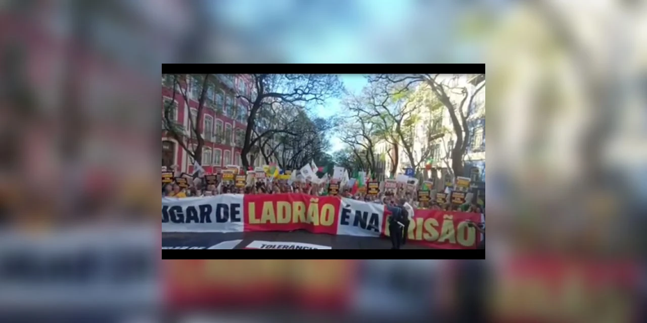 Lula é alvo de protestos em Portugal: ‘lugar de ladrão é na prisão’