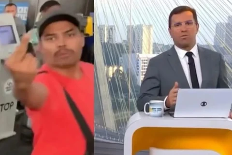 Homem manda Globo tomar no c* ao vivo; Bocardi responde "Vai você"