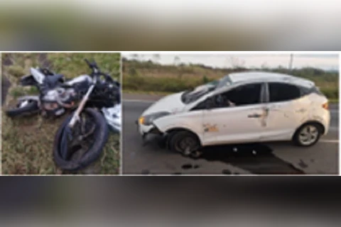 Homem morre após acidente entre automóvel e motocicleta na PR-151, em Carambeí