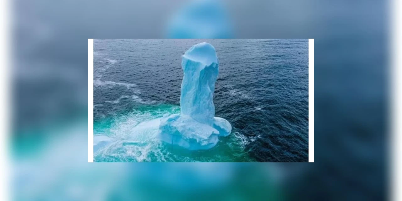 Iceberg com formato fálico chama atenção de fotógrafo e imagem viraliza na internet