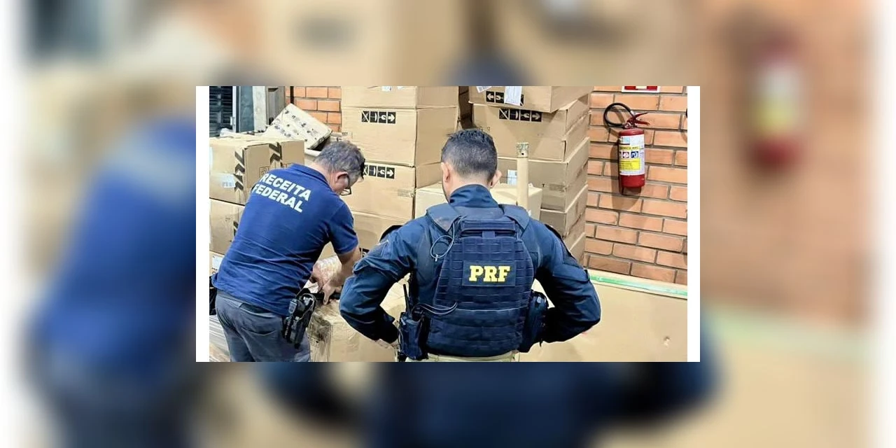 PRF e Receita Federal apreendem mais de 2 toneladas de celulares no Paraná; Assista