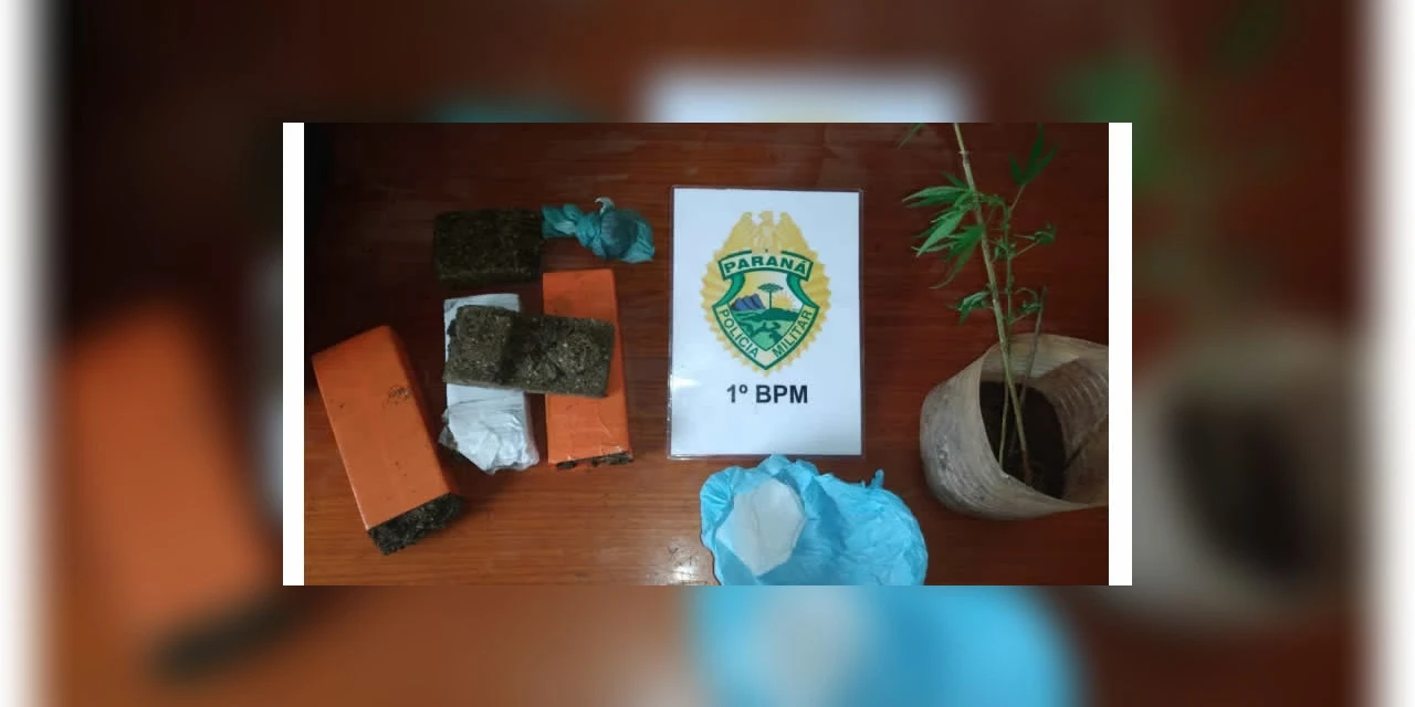 PM apreende quase 3Kg de drogas em Castro