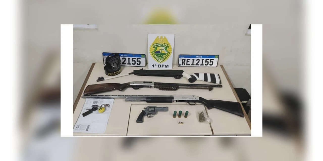 Quadrilha é presa com drogas, armas e veiculo roubado em Carambeí
