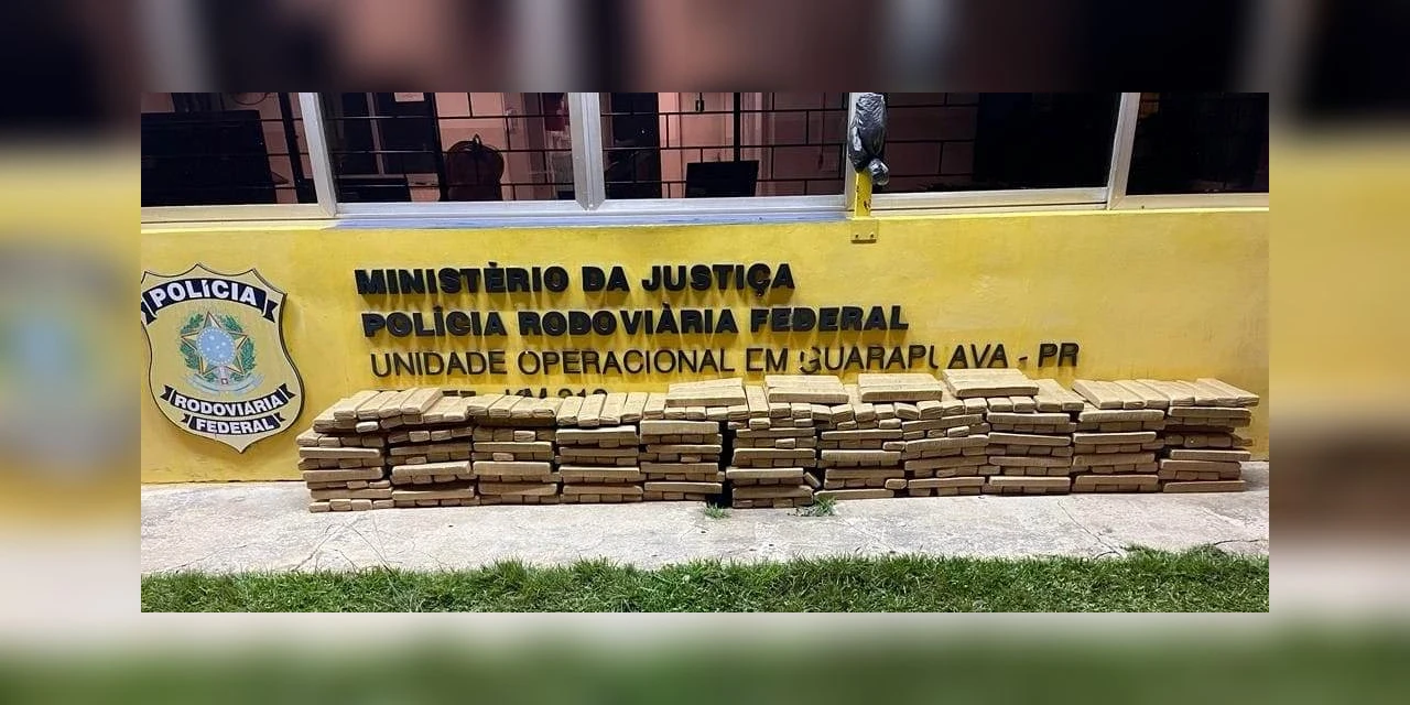 PRF apreende quase 400Kg de maconha, na BR-277, em Guarapuava