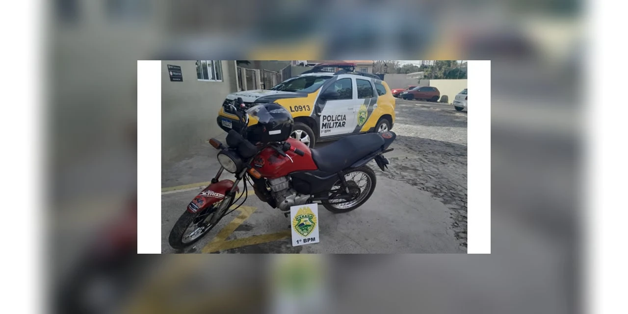 Homem em posse de motocicleta furtada é detido pela PM, em PG