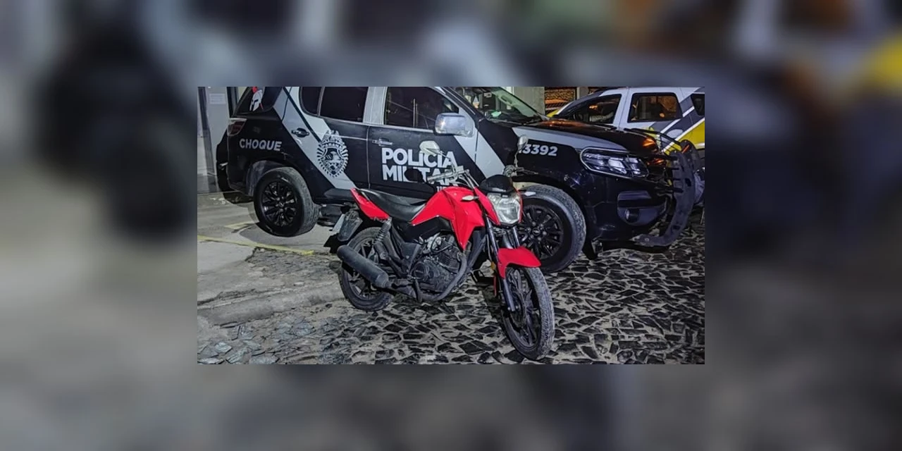 Moto furtada é recuperada pela PM na Chapada, em Ponta Grossa