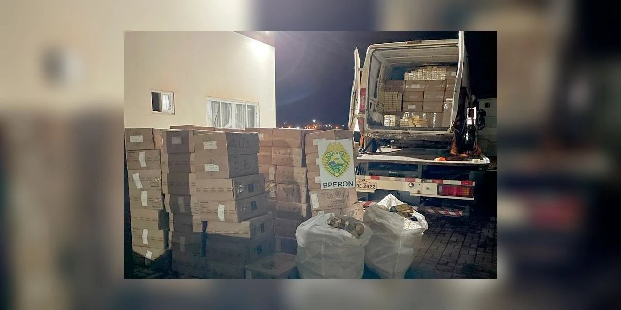 PMPR apreende 5,1 mil pacotes de cigarros na fronteira entre Brasil e Argentina