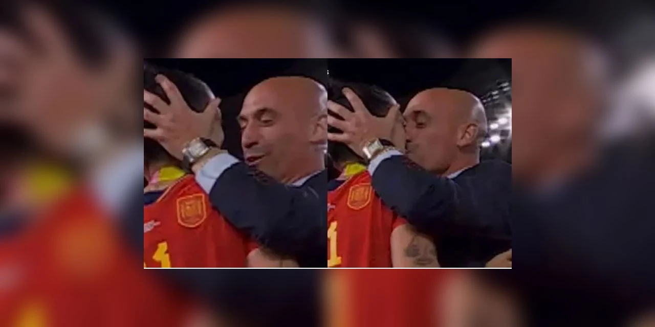 Presidente de federação espanhola beija jogadora na boca, após repercussão pede desculpas