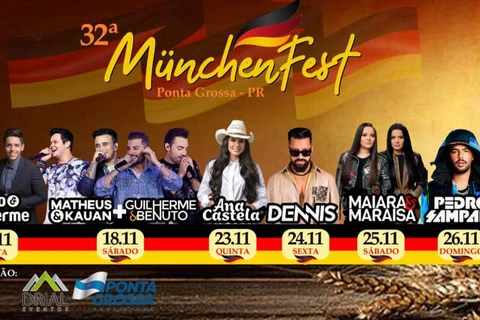 Münchenfest divulga grade de shows de 17 a 26 de novembro