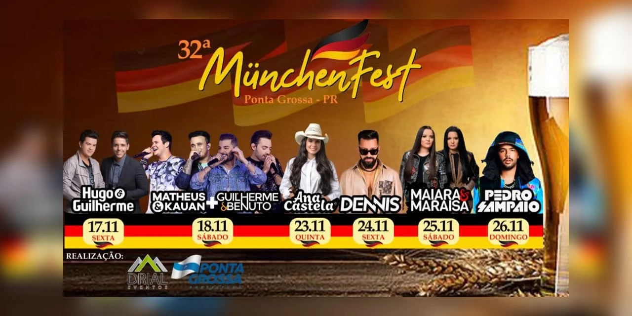 Münchenfest divulga grade de shows de 17 a 26 de novembro