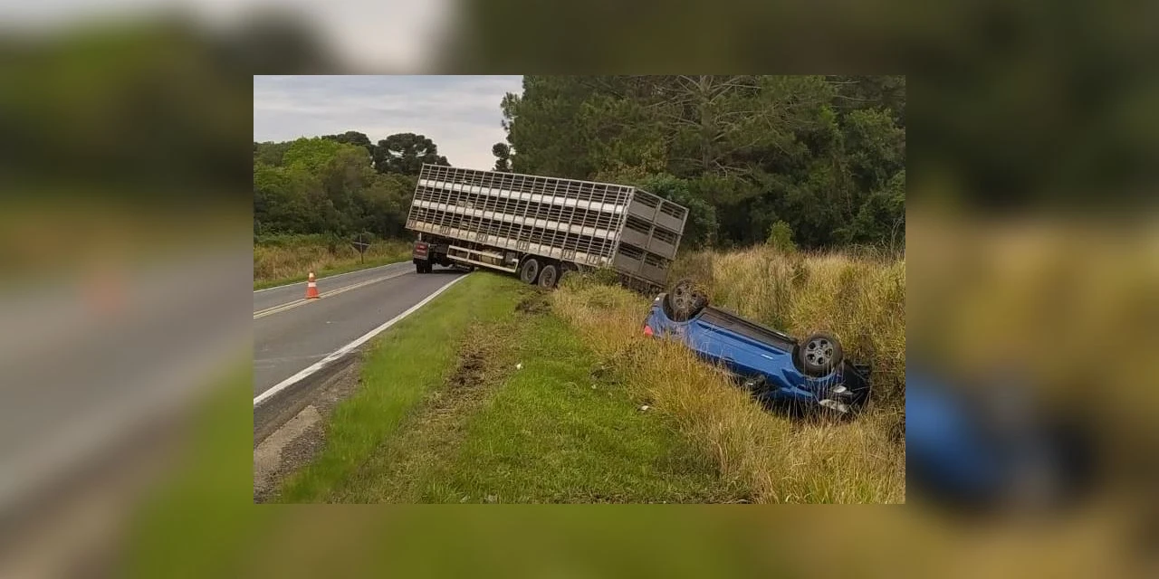 Casal de idosos morre em grave acidente na PR-151, em Palmeira